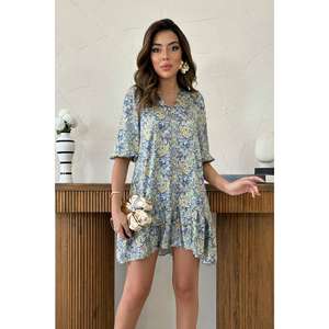 Robe en satin à motifs verts décontractée en gros, style élégant pour femme de bureau, disponible en longueur genou et longueur au sol, pour les soirées en club - Product Image 2