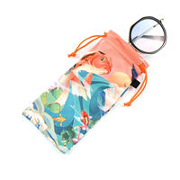 Offre Spéciale Pochette pour lunettes de soleil en microfibre de haute qualité Logo personnalisé Pochette pour lunettes souple et anti-poussière à double cordon de serrage