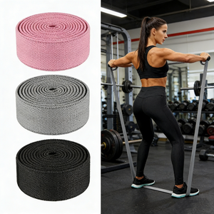Set di 3 Fasce Elastiche di Resistenza in Tessuto Poliestere Ecologico di Alta Qualità per Allenamento Fitness a Casa - Product Image 4