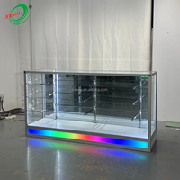 Vitrine d'exposition extra large de 70 pouces avec base RGB argentée