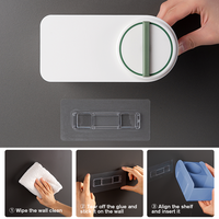 Support mural multifonctionnel en plastique pour ventilateur de salle de bain et étagères à cheveux, prix abordable Masthome