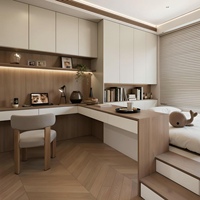 Ensemble de meubles de chambre à coucher en bois multifonctionnel et personnalisable, meubles de chambre à coucher, lit simple, lit double, rangement, lit tatami