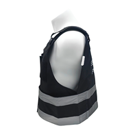 Gilet de sécurité en polyester 500D avec bandes réfléchissantes, poche poitrine et panneau à boucles pour la patrouille