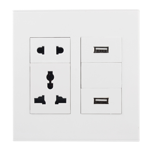 Type 120 Five Pins  Socket+2  USB Power Socket