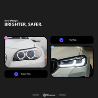 Ensemble de phares à LED double L DLW avec sourcils électroplaqués pour BMW Série 5 F10 2010-2013, mise à niveau au style G30