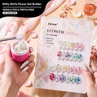 JTING Gel de base laiteux floral transparent d'été sans HEMA/TPO, 12 couleurs, gel dur pour extension d'ongles, vernis gel pour salon de manucure