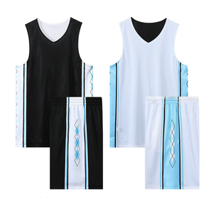 Uniforme de basket-ball réversible et respirant en polyester, vente en gros d'usine, ensemble de maillots de basket-ball professionnels personnalisés, couleurs personnalisées - Product Image 3