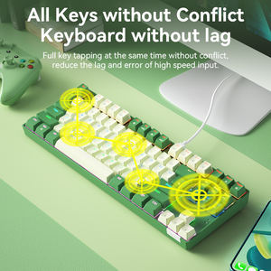 Penjualan langsung dari pabrik 87 tuts Aksesori game ABS penutup kunci sakelar merah coklat <span class=keywords><strong>keyboard</strong></span> Mekanikal berkabel ergonomis untuk Desktop - Product Image 3