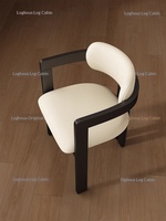 Chaise de salle à manger en bois de frêne massif de style italien, d'inspiration vintage, avec revêtement en cuir/tissu, fauteuil mobile pour salons, style français