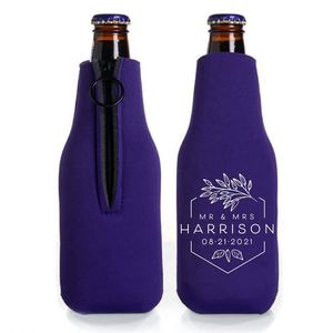 Nevera Portátil Plegable de Espuma con Cremallera para Regalos de Boda Personalizados, Aisladores de Bebidas, Porta Botellas, Recuerdos de Fiesta - Product Image 1