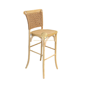 Chaise en <span class=keywords><strong>bois</strong></span> massif naturel avec dossier en rotin tressé pour événements de mariage et salle à manger - Product Image 4