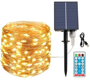 Guirlande lumineuse solaire LED 10m 20m Décoration de jardin extérieur Lumière féérique Fête Noël Mariage Vacances IP65 - Product Image 5