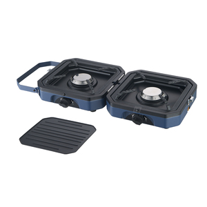 2 Burner Foldable <strong>Camping</strong> Stove with <strong>Griddle</strong> <strong>Propane</strong> Camp Stove Piezo Ignition for Family <strong>Camping</strong> Use - Product Image 5