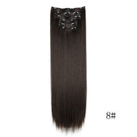 Extensions de cheveux vierges de bonne qualité, à clipser, brun chocolat, sans couture, lisses naturelles, pour femmes, 45 cm, 120 g, 7 pièces, 18 Chine