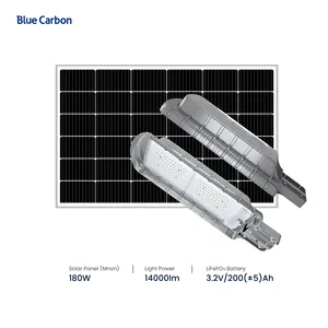 الأزرق الكربون الطاقة مصابيح في الهواء الطلق للماء الإضاءة الشمسية ضوء الشارع جميع في واحد كشاف ضوء عالية Lm ip65