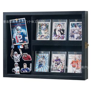 Sports Card <b>Display</b> Box <b>Wall</b> Mounted Black Rectangle Storage <b>Case</b> For Baseball Football Collectibles - Product Image 1