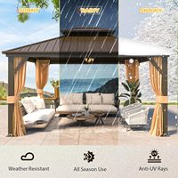 Youya Porte Coulissante 12*20 Gazebo Extérieur Étanche Jardin Pvc Pavilion Gazebo En Aluminium Hard Top Gazebo avec Double Toiture