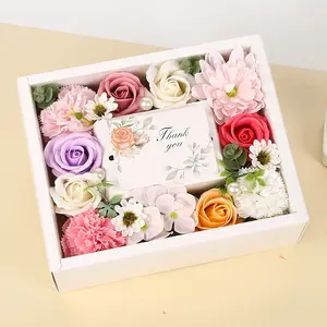Q150 Wholesale Wedding Gift Set Real Natural Preserved Flowers Diy Rose Soap Flower Valentine'S Day Gift