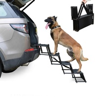 100 pièces en stock cadre métallique pliable amélioré rampe pour animaux de compagnie rampe de voiture avec surface de revêtement en caoutchouc antidérapant