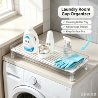 Organisateur latéral pour lavabo de salle de bain, plateau de drainage étroit, support de rangement pour flacons de soins de la peau