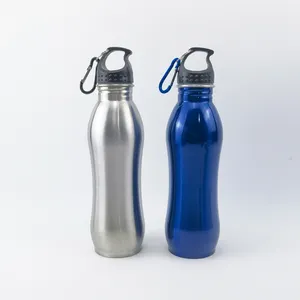 Wholesale Bpa Free 304 Stainless Steel Water Bottle Gourd Shape Outdoor Sport Drinking Bottle With Carabiner