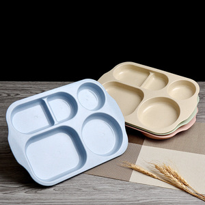 Scomparti all'ingrosso eco-friendly 30*21 cm per uso alimentare paglia di grano grazioso Design <span class=keywords><strong>piatti</strong></span> divisore per bambini - Product Image 1