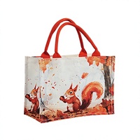 Sac fourre-tout pliable en toile florale, personnalisable, sac cadeau haut de gamme, publicité tridimensionnelle, promotionnel, grande capacité