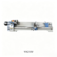 Tour à métaux et bois industriel manuel à vitesse variable YH WM210V pour banc d'atelier étendu, mini-tour à métaux