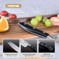 Hete Verkoop 7 Inch Duits Rvs Fruit Groente Keuken Santoku Mes Professionele Santoku Mes Met Abs Handvat