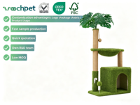 Arbre à chat Woochpet de 37 pouces pour chats d'intérieur, 2-en-1 multifonctionnel et confortable avec poteau à gratter en sisal de qualité supérieure