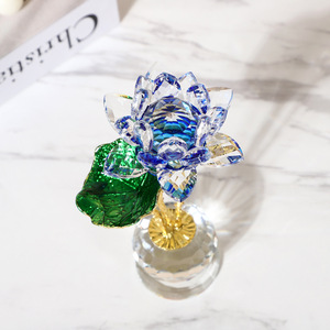 เครื่องประดับคริสตัลรูปดอกบัว K9 คริสตัลตกแต่งโต๊ะทำงานที่บ้าน ของขวัญสำหรับเพื่อนร่วมงาน - Product Image 3