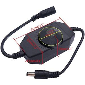 DC12V-24V lampu setrip <span class=keywords><strong>LED</strong></span> saklar redup <span class=keywords><strong>PWM</strong></span>, lampu jalur redup pengontrol dimer Inline untuk lampu tali <span class=keywords><strong>LED</strong></span> lampu Natal - Product Image 5