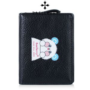 Baellerry <b>Cute</b> <b>Bear</b> Short Wallet Card Holder 6 Inch Black Anime Cartoon Design For Women Everyday Use - Product Image 1
