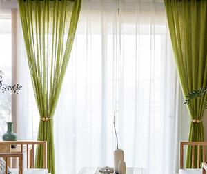 DaiRui haute qualité moderne style Amecian <span class=keywords><strong>vert</strong></span> solide rideau de fenêtre transparent pour le salon - Product Image 2