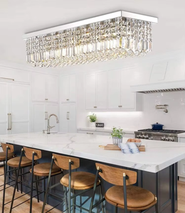 Restaurantdecoratie Hotel Woonkamerlamp Huisdecoratie Hanglamp Moderne Kristallen Zwarte Rechthoekige Kroonluchter Plafondlamp - Product Image 5