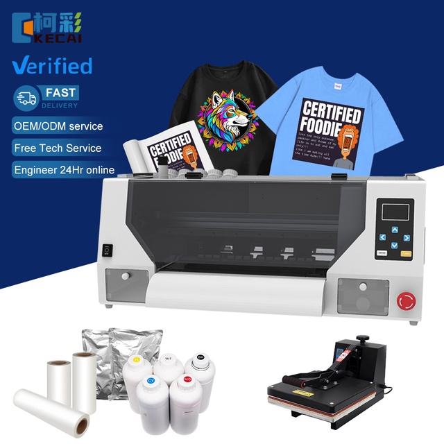 KECAI 30CM Dtf Printer Small Business Machine Ideas T-shirt Printing Machine Dual Head A3 Dtf Printer