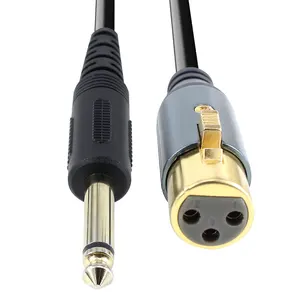 Kaliteli Xlr 6.35mm kablo oem odm 6.35mm erkek 3pin Xlr kadın kablo mikrofon kablosu gitar dönüştürücü adaptör