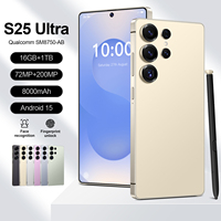 Teléfono Inteligente 5G de Alta Gama S25 Ultra con Procesador Deca Core, Cámara Frontal de 48MP, Pantalla HD de 7.3 Pulgadas, 16GB de RAM, 1TB de Almacenamiento, Doble SIM