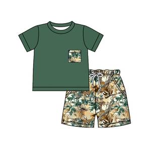 Preventa al por mayor: Conjuntos de verano para niñas con estampado de camuflaje, ropa de caza para niños pequeños, de algodón orgánico suave, de fábrica, MOQ 5 - Product Image 4