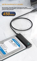 Câble adaptateur SATA vers USB Type-C 5 Gbps, USB 3.0, 3A, charge rapide, prend en charge les disques durs externes SSD de 2,5 pouces pour ordinateur