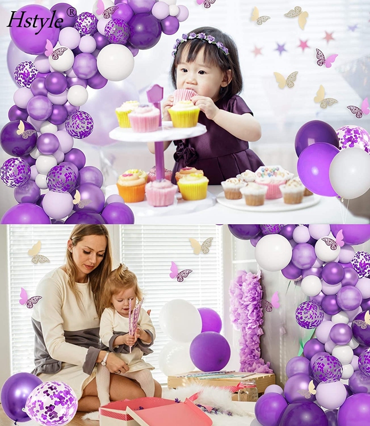 Déco Anniversaire 5 Ans Fille – Kit Complet Violet Avec Ballons, Bannière, Fleurs Et Insert à Gâteau Pour Une Fête De Rêve