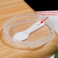 Vaso para Pudín de PP5 de Grado Alimenticio con Tapa y Cuchara, Contenedor Desechable Redondo y Cuadrado para Postres, Gelatina, Yogur y Mousse
