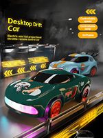 Coche de Carreras a Control Remoto EPT Escala 1:64, Eléctrico, con Luces LED de Colores, Mini Auto de Escritorio 4WD