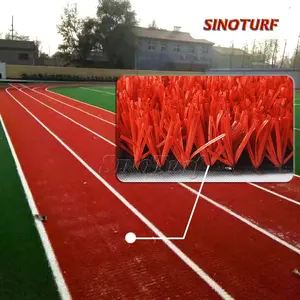 Herbe artificielle de gazon synthétique de piste de course rouge de tapis de gazon de sports pour la piste