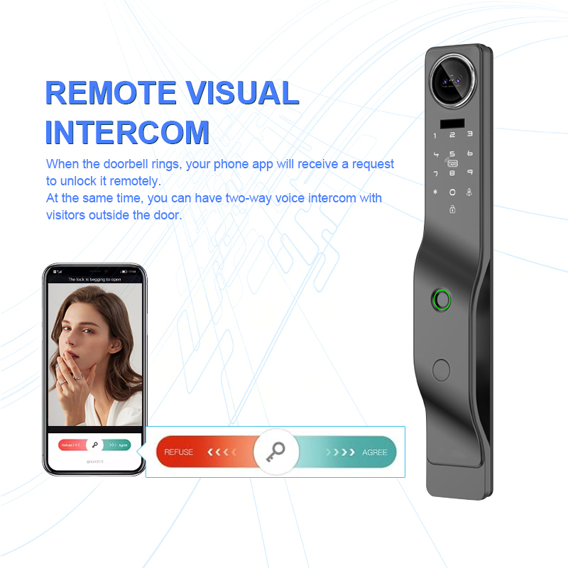 Tuya WiFi Smart Security Camera Lock 3D Face & Fingerprint Recognition Video Surveillance for Wood Doors Made of Aluminum · image 6