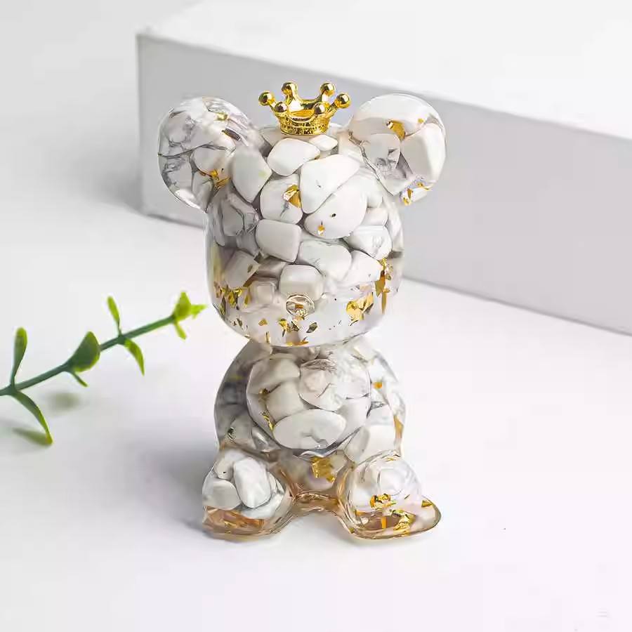 สีฟ้าครามสีขาว + ฟอยล์สีทอง