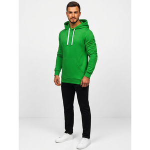 Sweat-shirts à capuche pour hommes en mélange polyester/coton, tissu polaire tricoté, couleur unie, séchage rapide, respirant, style décontracté pour l'hiver - Product Image 1