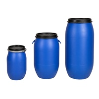 Fût industriel en PEHD de 200 L à ouverture frontale avec bague de verrouillage métallique, capacité de 55 gallons, taille personnalisée pour le stockage en vrac de produits chimiques, fabriqué en Chine
