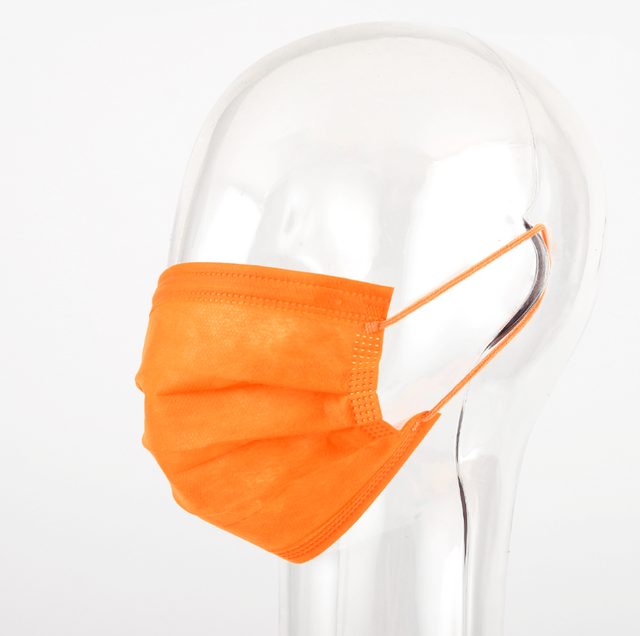 SJ 4 Layers Nonwoven Protective Medical Disposable Pure Orange Face Mask Respirator Surgical Ear Loops TYPE IIR BFE99% Kid