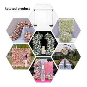 Hứa hẹn Ấn Độ đám cưới hoàng gia trang trí màu trắng và màu xanh lá cây nửa hoa nhân tạo vòm cho tổ chức sự kiện trang trí - Product Image 5